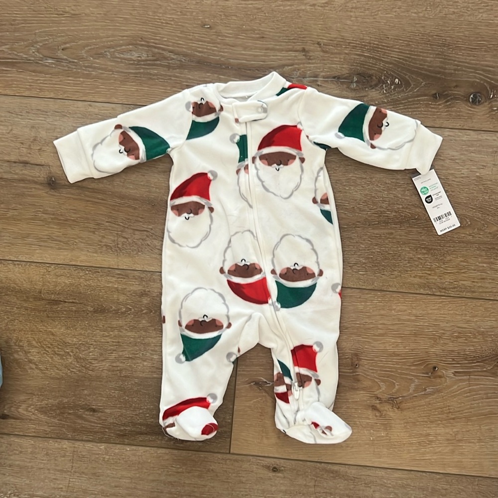 NWT CARTERS Fleece SANTA SLEEPER Size: 3 Months
